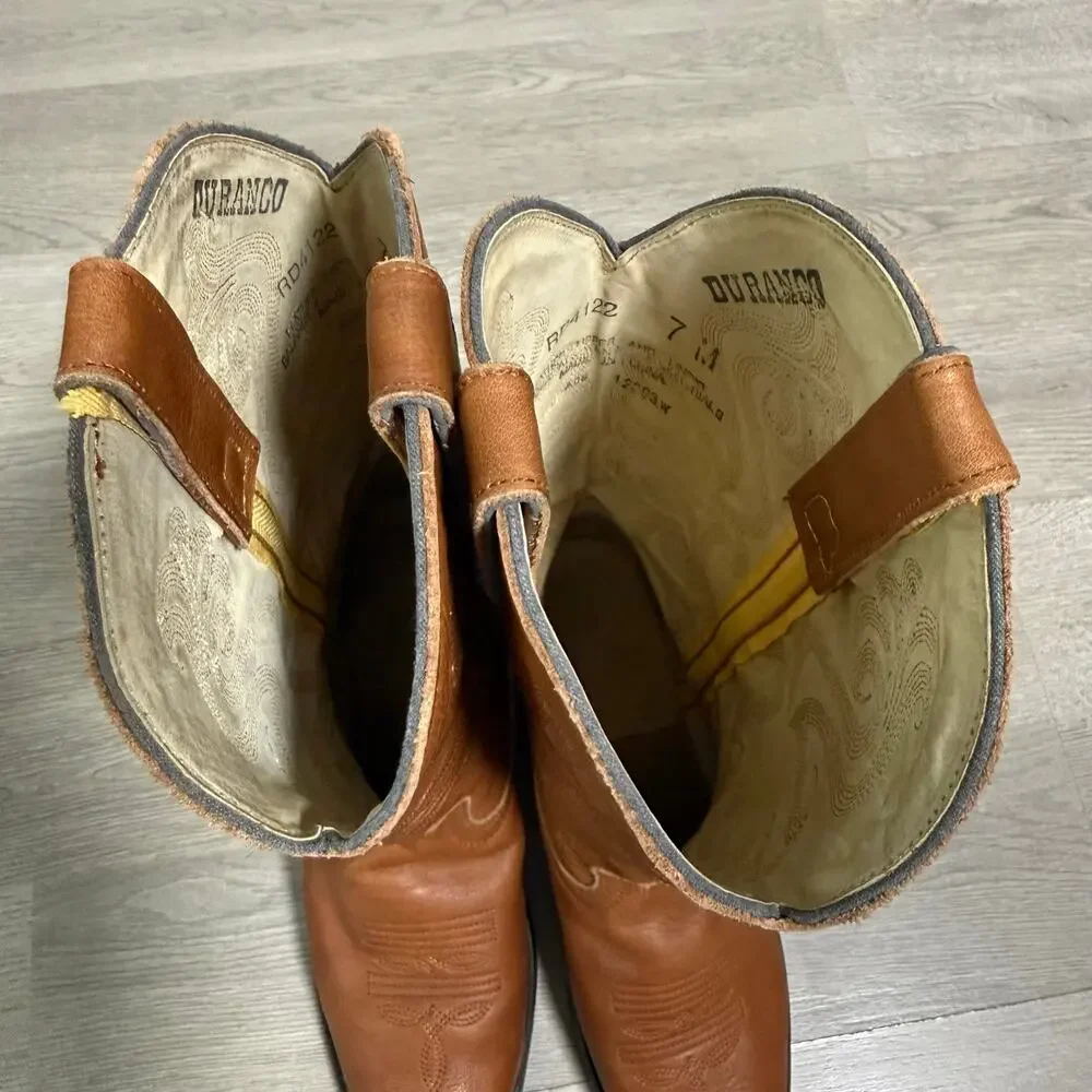 Durango Women's Tan Leather RD4122 Cowgirl Western Boots Size 7M